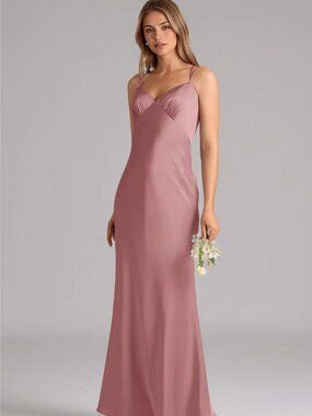 Azazie Bridesmaid dress dusty rose includes chiffon wrap